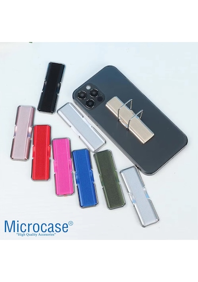 Microcase Üniversal Telefon Arkası El Parmak Tutucu Standlı Cep Telefonu Tutacağı - Al4937 Mavi