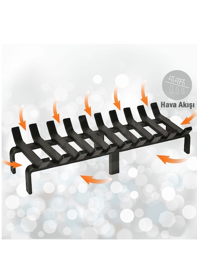 60 Cm X 32 Cm 10 Çubuklu Ekstra Şömine Izgarası Dar Gözlü Izgara