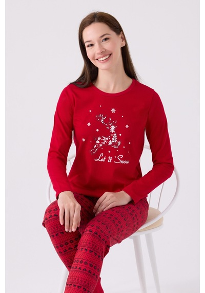 Arnetta Kadın Kırmızı Pijama Takımı Ar3106-s-v1 Kırmızı