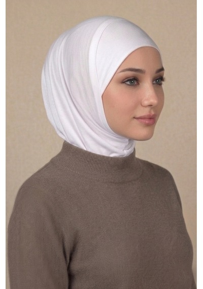 Sonbaharmoda Hazır Türban Pratik Kaymaz Tesettür Eşarp Viskon Likralı Rahat Günlük Ve Namaz İçin Hijab Beyaz