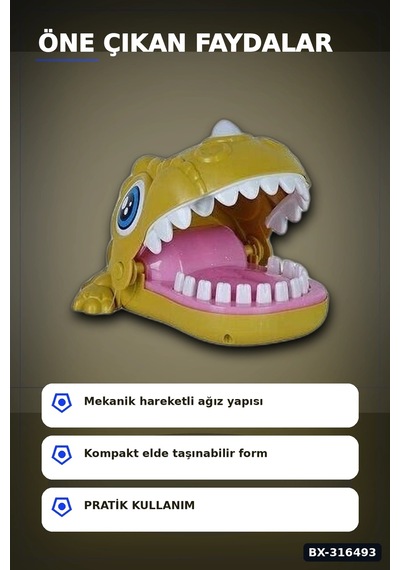 Balık Isırığı Oyunu Pilli Olmayan Kurmalı Eğlenceli Oyuncak Balık - 1 Adet Bx-316493