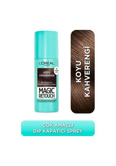 L'oréal Paris Magic Retouch Beyaz Dipleri Kapatıcı Sprey - Koyu Kahverengi 75 Ml