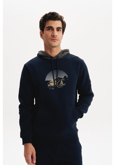 AR-MA Arma Erkek Kapüşonlu Sweatshirt Örme 3 İplik Şardonlu, Yazı Baskılı,cepsiz, Sade Ve Şık, Regular Fit K30254628901 Lacivert AR-MA Arma Erkek Kapüşonlu Sweatshirt Örme 3 İplik Şardonlu, Yazı Baskılı,cepsiz, Sade Ve Şık, Regular Fit K30254628901 Lacivert
