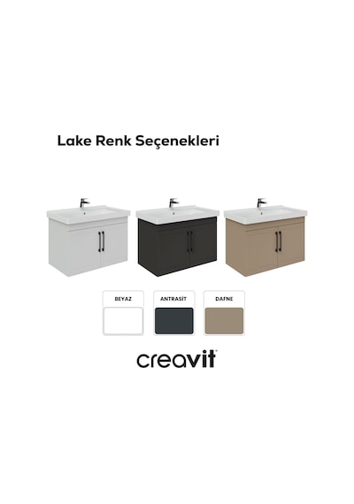 Creavit D20 80 Cm Kapaklı Lavabo Dolabı Beyaz Lake Beyaz Creavit D20 80 Cm Kapaklı Lavabo Dolabı Beyaz Lake Beyaz