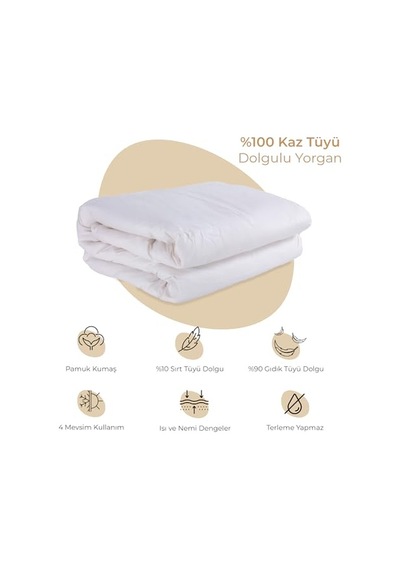 Goody Goose Kaz Tüyü Çift Kişilik Platinum Yorgan 10,5 Tog 195x215 Cm Çok Renkli