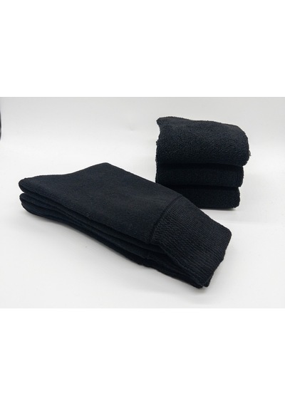 Socks Premium Termal 6 Çift Kadın Siyah Ekstra Kalın Tam Havlu Sıkmayan Lastikli Kışlık Çorap Siyah