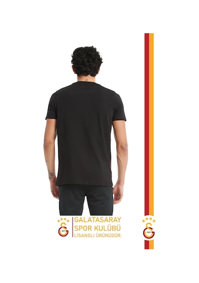 Gsstore Galatasaray Lisanslı Büyük Logolu Kişiye Özel T-shirt Hediyelik Ahşap Kutulu Siyah