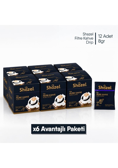 Shazel Filtre Kahve Drip Classic - 8 Gr. 12 Adet 1 Kutu