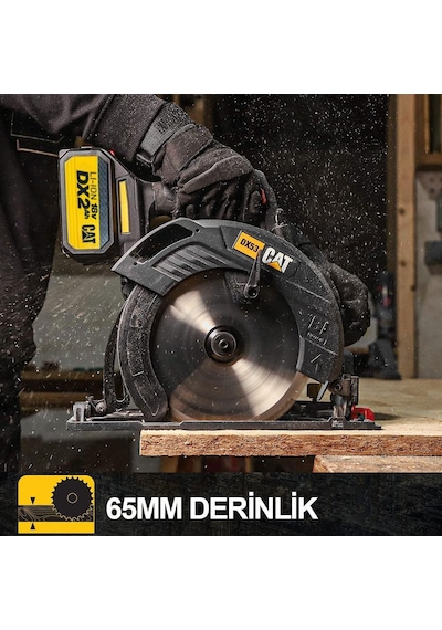 Cat DX53BC 18Volt 2.0Ah Li-ion 185MM Tek Akülü Kömürsüz Profesyonel Daire Testere