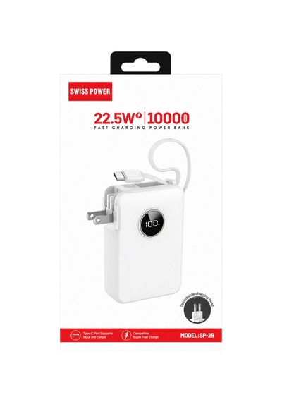 Swııspower Sp-28 22.5w 10000 Mah Taşınabilir Powerbank - Beyaz