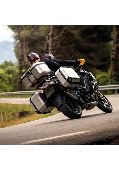 Tr55 Silver Motosiklet Arka Çanta 55 Litre Kapasiteli Top Case Motor Çanta Alüminyum Çok Renkli