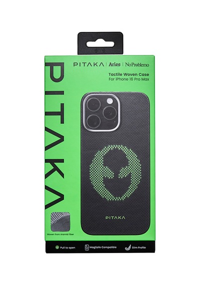 Apple Uyumlu iPhone   16 Pro Max Kılıf   Magsafeli Lumintex Teknoloji Fosforlu Aramid Fiber Pitaka Aries Serisi Alien