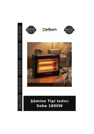 Şömine Tipi Isıtıcı Soba 1800w Dekoratif Cam Ön Yüzey Vatlı