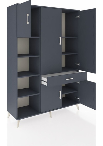 Hyperion Dolap 8 Raflı Tek Çekmeceli 5 Kapaklı 132x44x195 Antrasit-antrasit/antrasit Antrasıt/antrasıt - Antrasıt Hyperion Dolap 8 Raflı Tek Çekmeceli 5 Kapaklı 132x44x195 Antrasit-antrasit/antrasit Antrasıt/antrasıt - Antrasıt