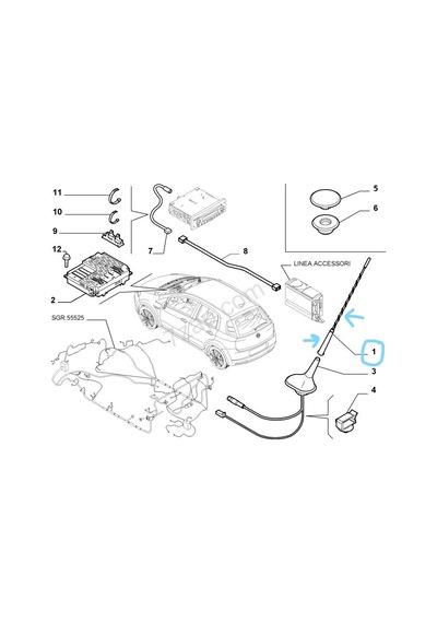 Fiat Linea Punto Bravo Anten Çubuğu 51767994