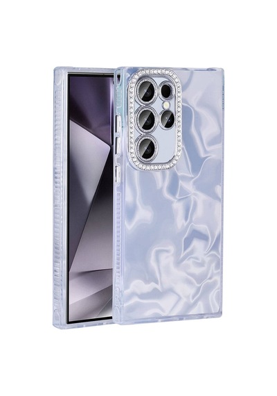 Noktaks - Galaxy S24 Ultra Uyumlu Kılıf Airbagli Parlak Taş Detay Tasarımlı Esila Kapak - Pembe - T32891
