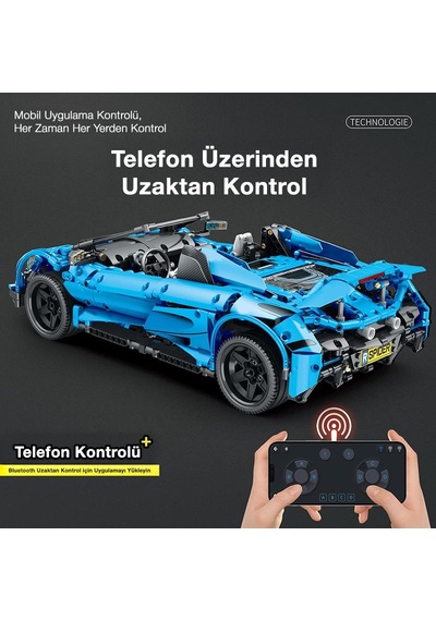 Reobrix Technic 11002-d 1/10 Mclaren 675lt Spider Araba Kumanda&motorlu Yaratıcı Yapı Blok Seti Building Blocks - 1886 Parça