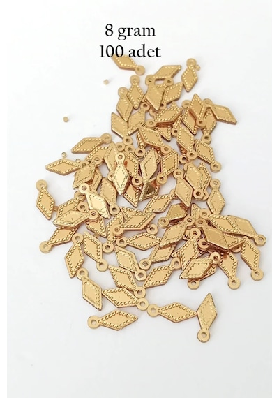 Oya Abiye Bileklik Kolye Pleksi Metalik Plastik Pul Altın Renk 8 Gram 100 Adet - Bnc490