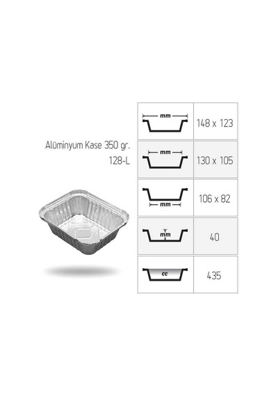 Alüminyum Kase 350 Gr - 100 Adet N11.618