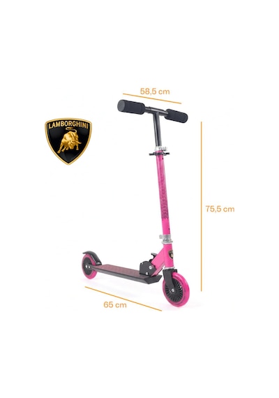 Lamborgini L6-120 Katlanabilir 2 Tekerlekli Çocuk Scooter 50kg Kapasite 3+ Yaş Pembe