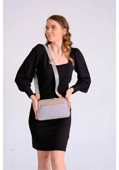 Just Polo Kadın Ayarlanabilir Askılı Su Geçirmez Lüks Omuz Çantası Shoulder Bag Ebat: 16 X 26 Cm Gri