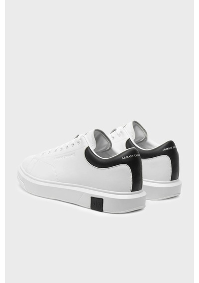 Armani Exchange Logolu Hakiki Deri Sneaker Ayakkabı Erkek Ayakkabı Xux123 Xv534 Ecru Ekru