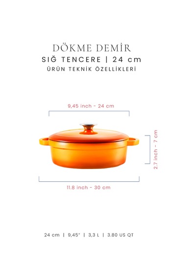 Voeux 24 Cm Sığ Tencere - Degrade Turuncu