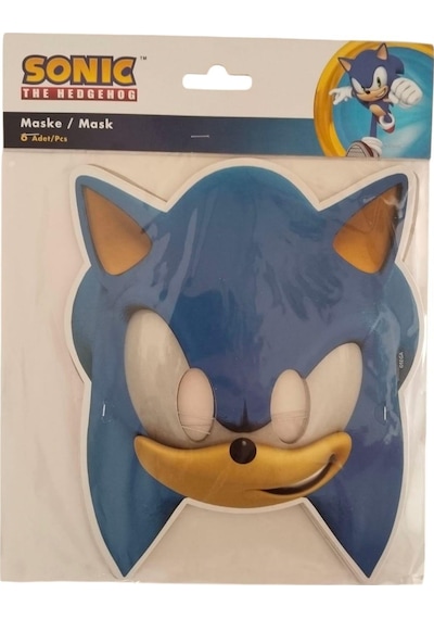 Maske 6 Lı Sonic Kirpi Kağıt Tam Yüz Maskesi Orjinal Lisanslı Ürün Diğer