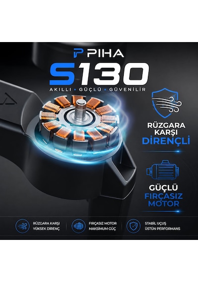 S130 Fırçasız Motor 2batarya&30dakika Uçuş 720p Çift Kamera Engelden Kaçınma Drone