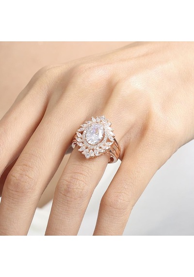 Mia Vento Effective Diamond Venedik Dansı Rose Renk Işıltılı Gümüş Yüzük