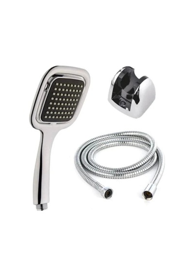 Hubrendy Tekno Siyah Duş Seti El Duşu Başlığı Spiral Hortum Ve Duvar Askısı Banyo Duş Seti Diğer