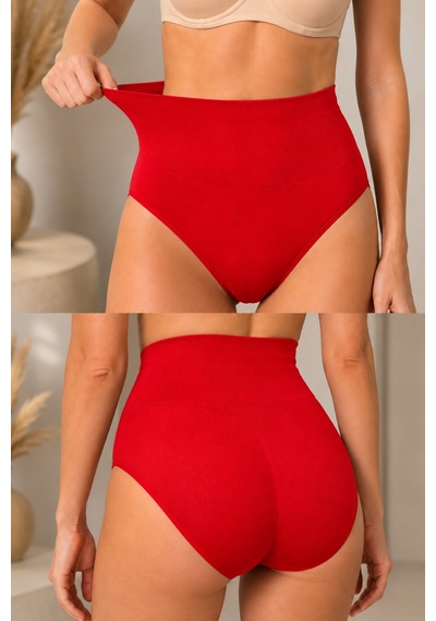 Fit Women Kadın Yüksek Bel Esnek Kırmızı Külot