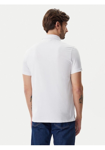 Calvin Klein Ss Smooth Cotton Solıd Polo Polo Yaka T-shirt-6509 Beyaz