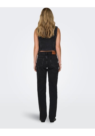 Only Onljacı Mw Straıght Bl Dnm Cro Kadın Siyah Jean - 15301779 Siyah