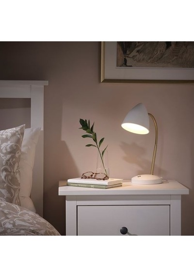 Ikea Isnålen Çalışma Lambası, Beyaz-pirinç Rengi, 37 Cm