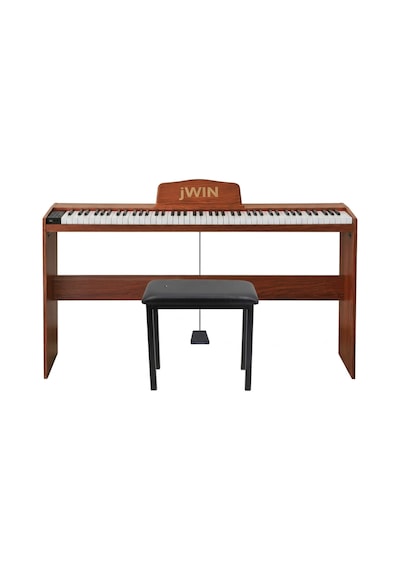 Jwin Sdp-88 Tuş Hassasiyetli 88 Tuşlu Dijital Piyano + Tabure - Kahverengi