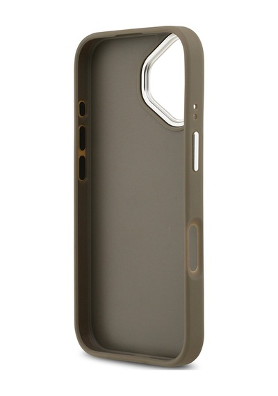 Apple Uyumlu iPhone 17 Kılıf Guess Lisanslı Grained 4g Metal Büyük Logolu Kapak Kahverengi Kahverengi