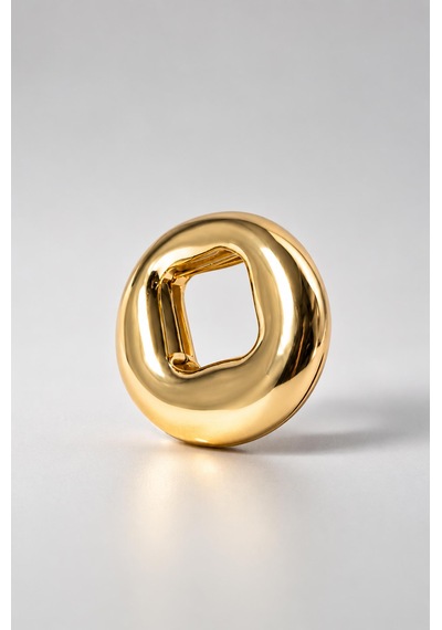 Gold Hollow Form Küpe Açık Gold