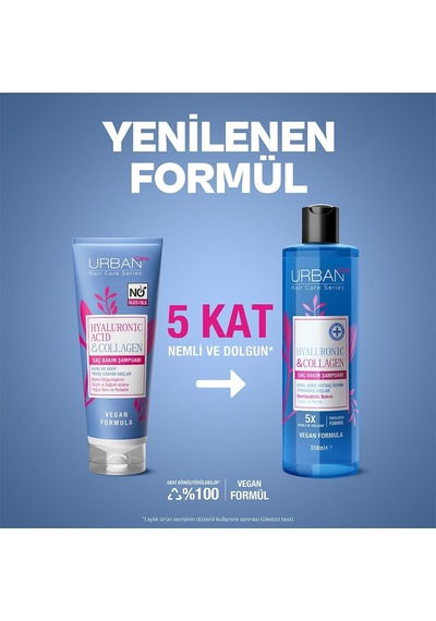 Hyaluronic & Collagen Ekstra Dolgunlaştırıcı Saç Bakım Şampuanı, 350 Mililitre, Vegan
