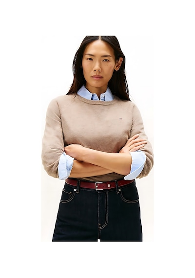 Tommy Hilfiger Wool Cash C-nk Ls Sweater Kadın Bej Kazak - Ww0ww47470 Bej