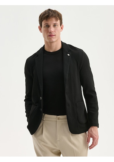 Lcw Vision Siyah Dar Kalıp Erkek Blazer Ceket