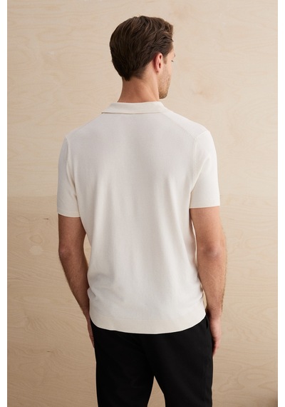 Grimelange Vesto Erkek Triko Ekru Polo Yaka T-shirt