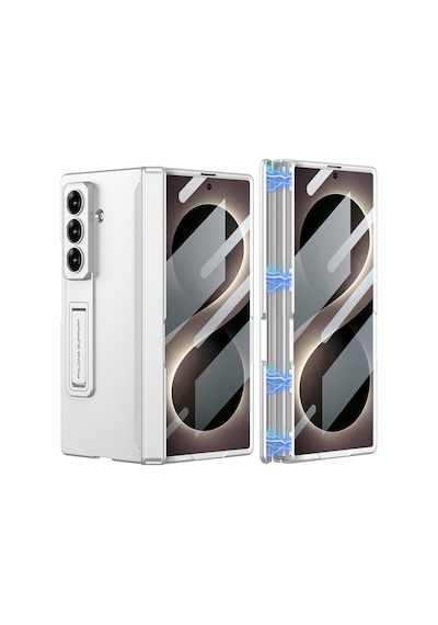 Samsung Galaxy Uyumlu Z Fold 8 Ultra Kılıf M-magnet Standlı Case Gümüş