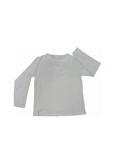 Özdemirli Bebe Basic Düz Bisiklet Yaka Uzun Kollu Likralı Badi Sweat T-shirt Beyaz