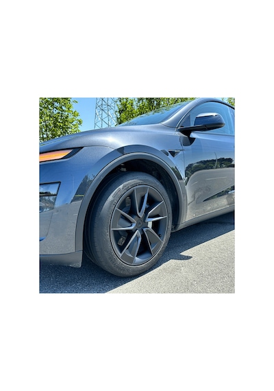 Red Lion Parts Tesla Model Y Juniper 2025+ Uyumlu 19 İnç Uberturbine New Star Stil Jant Kapağı Seti - Siyah-koyu Gri 4 Adet