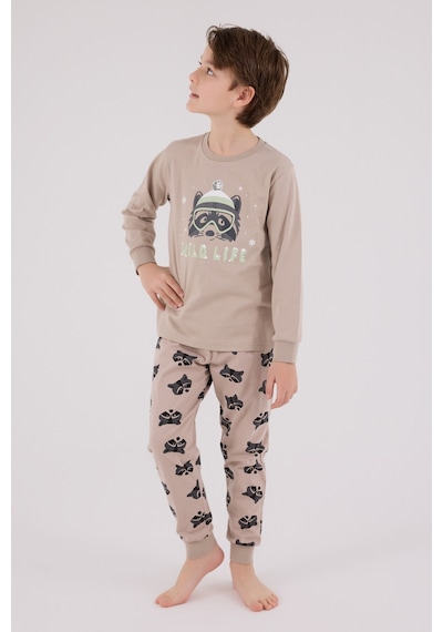 Rolypoly Erkek Çocuk Kahverengi Pijama Takımı Rp3669-c-v2