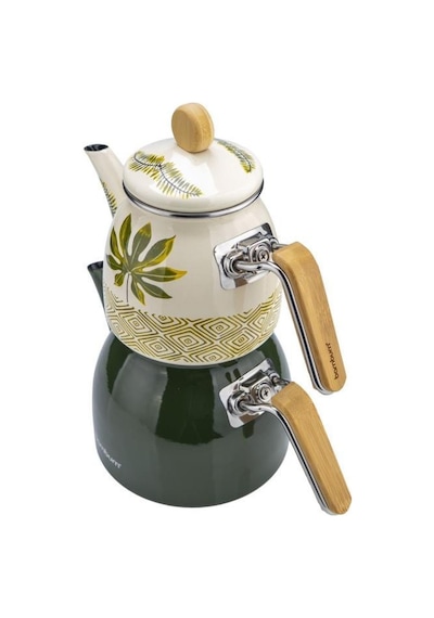 Bambum Unique - Bambu Kulplu Emaye Çaydanlık Takımı Herb