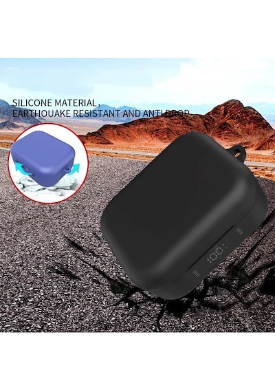 Anker Soundcore P41i Kılıf Askı Aparatlı Mat Silikon Siyah - Anker Soundcore P41i İle Uyumlu, 87006334
