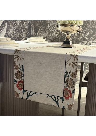 Keten Asil Desen Runner 40x140 Cm Çok Renkli