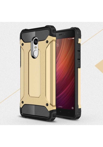 Kilifone - Xiaomi Redmi Note 4x Uyumlu - Kılıf Çift Katman Koruyucu Crash Military Tank Kılıf - Gold Gold Kilifone - Xiaomi Redmi Note 4x Uyumlu - Kılıf Çift Katman Koruyucu Crash Military Tank Kılıf - Gold Gold